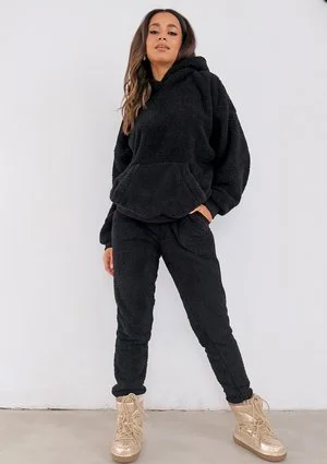 Fuzzy - black boucle hoodie