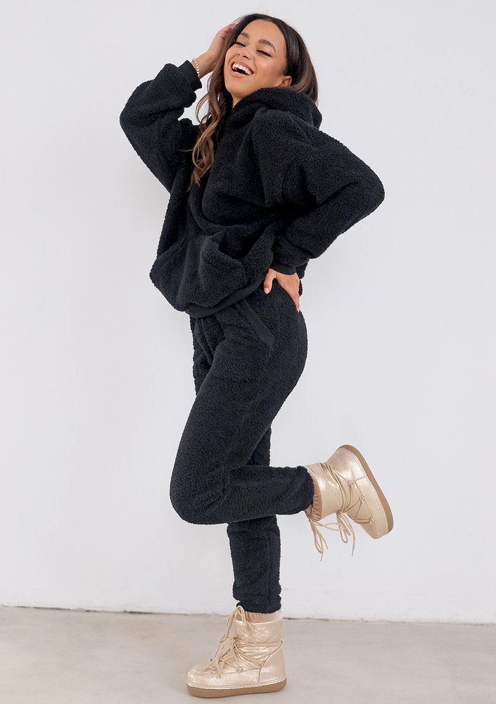 Fuzzy - Bluza futerkowa z kapturem Black