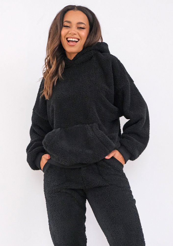 Fuzzy - black boucle sweatpants