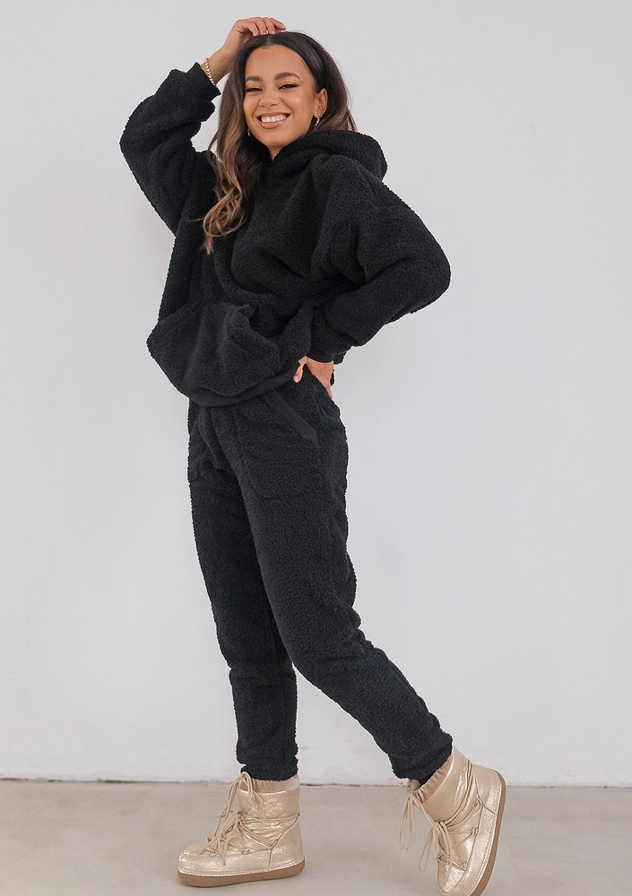 Fuzzy - black boucle sweatpants