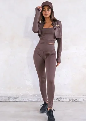 Hi Pure - coffee brown leggings