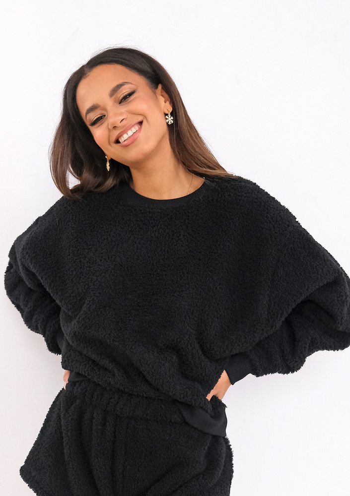 Fuzzy - black boucle sweatshirt