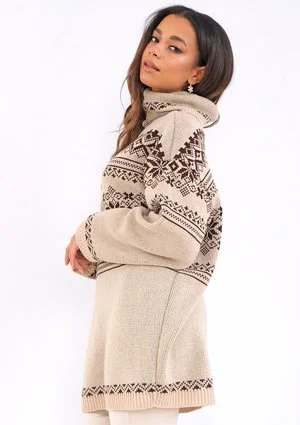 Vinter - loose turtleneck winter printed sweater
