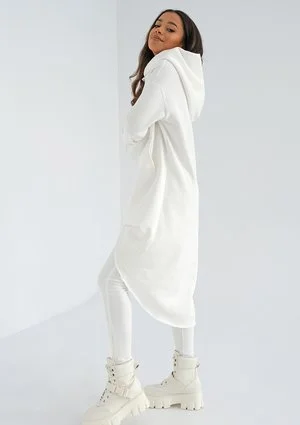 Sway - black oversize hoodie with a midi ecru
