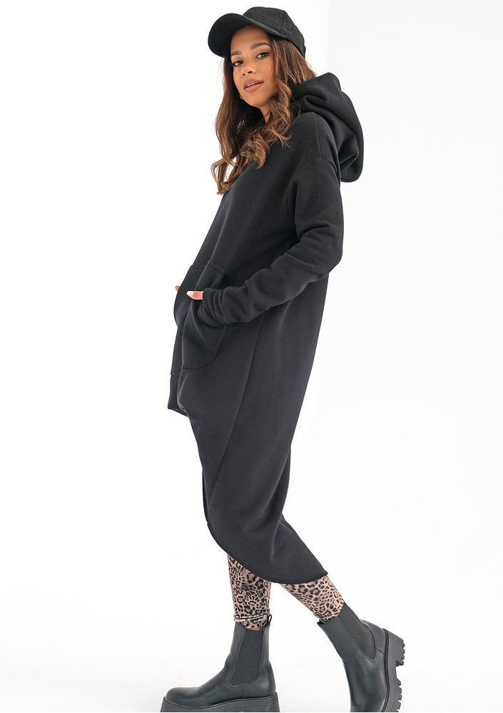 Sway - black oversize hoodie with a midi back