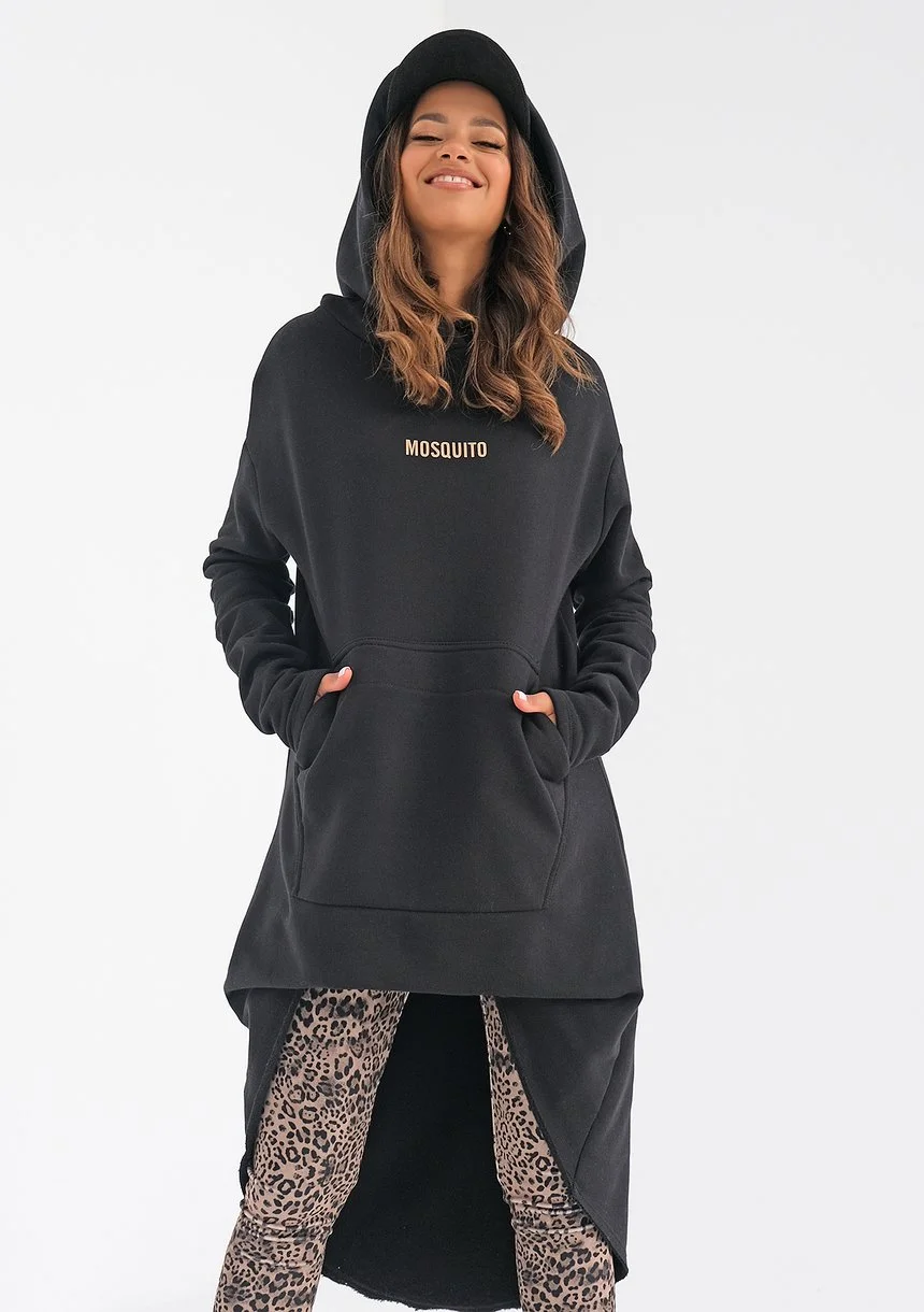 Sway - black oversize hoodie with a midi back