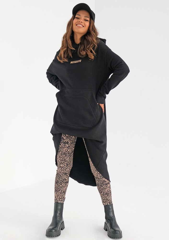 Sway - black oversize hoodie with a midi back