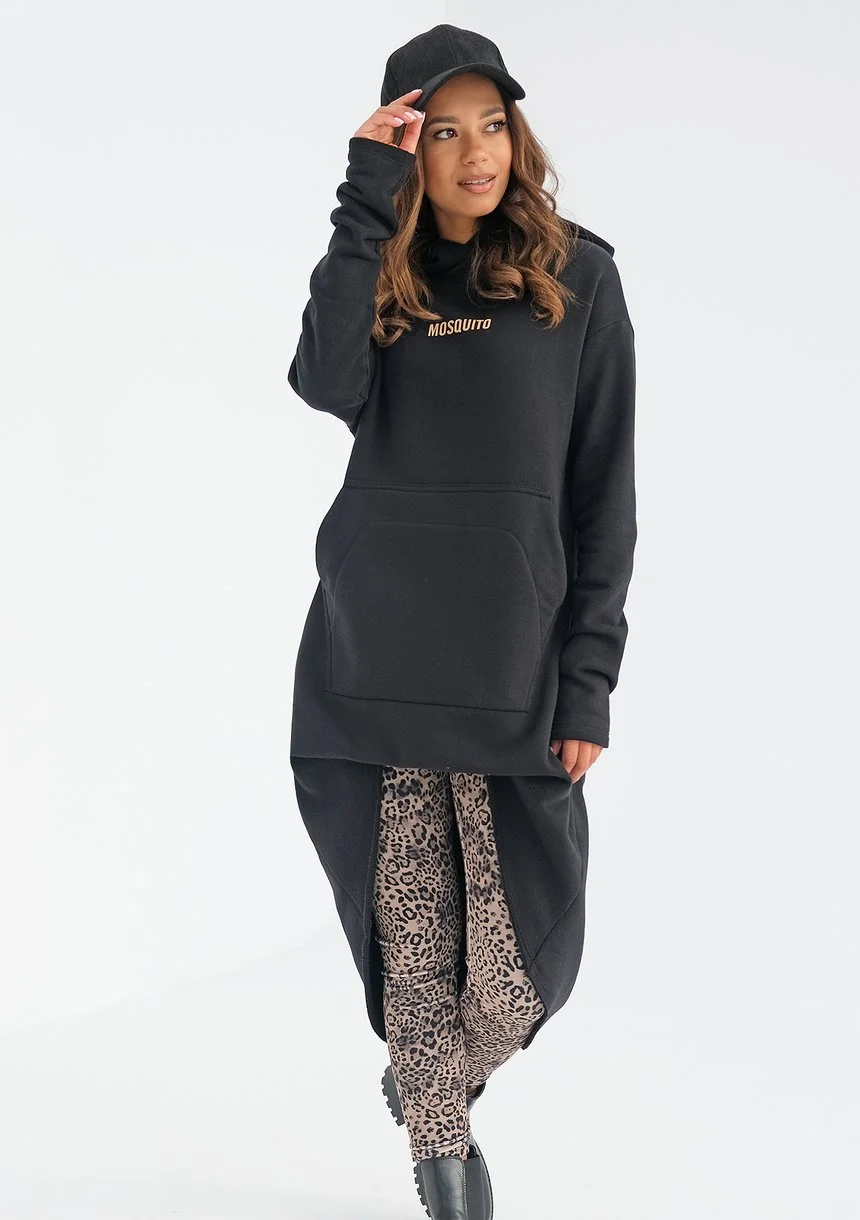 Sway - black oversize hoodie with a midi back