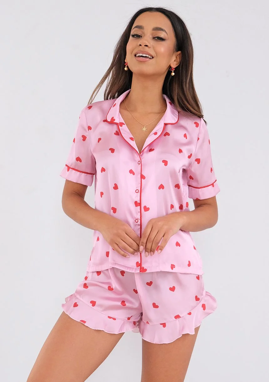 Nap - piżama w serca Różowa