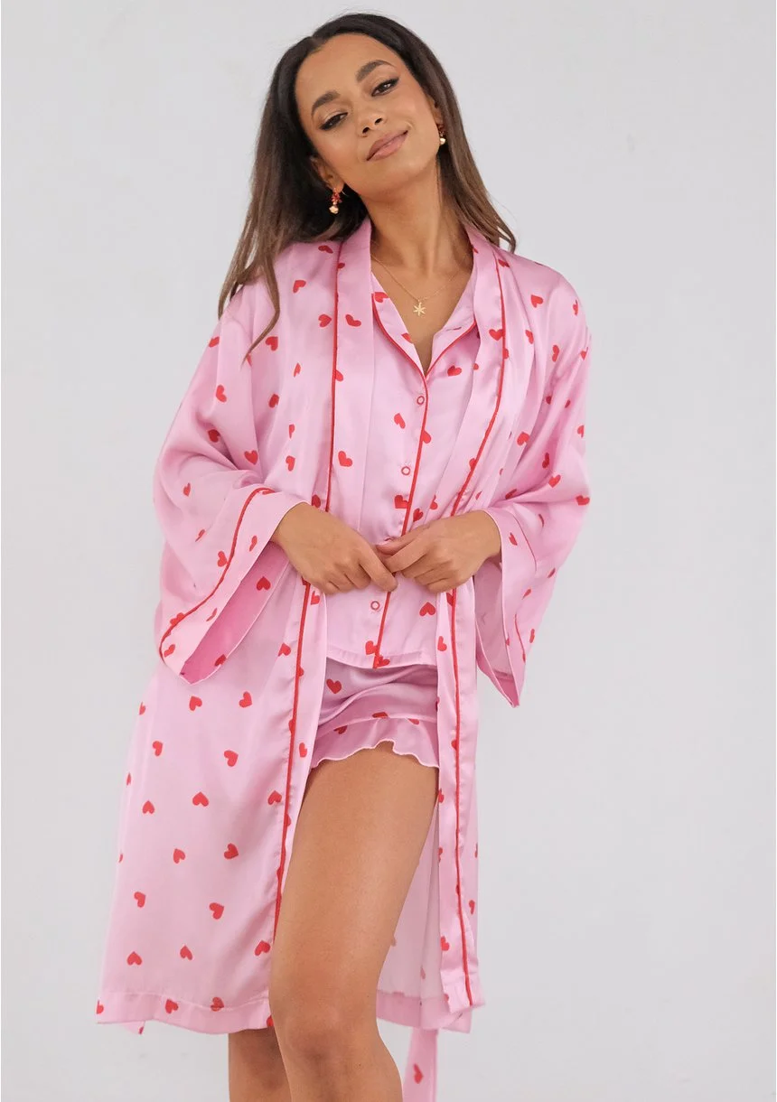 Nap - piżama w serca Różowa