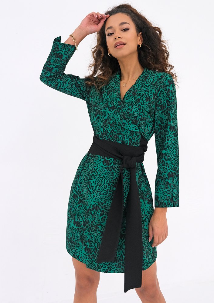 Rita - green dotted dress