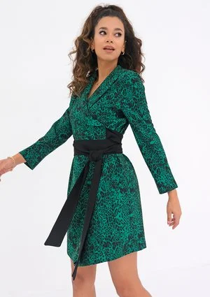 Rita - Sukienka w cętki Zielona