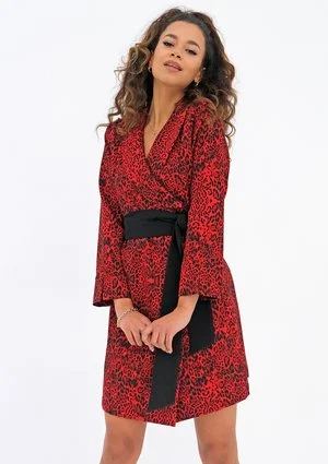 Rita - Sukienka w cętki Czerwona