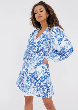 Camilla - Sukienka Niebieski Print