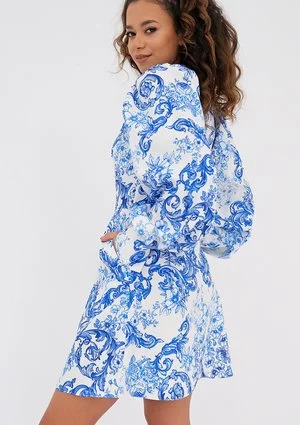 Camilla - Sukienka Niebieski Print