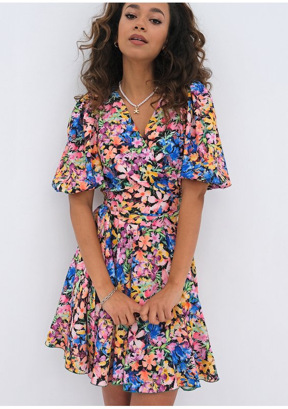 Cornelia - flared mini dress with colorful flowers