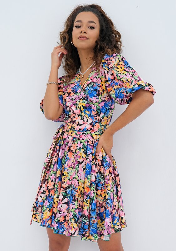 Cornelia - flared mini dress with colorful flowers