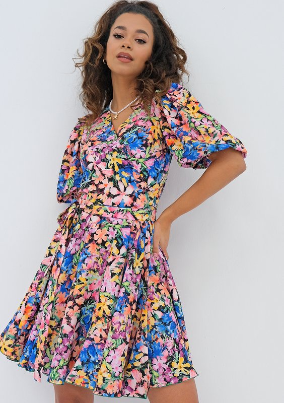 Cornelia - flared mini dress with colorful flowers
