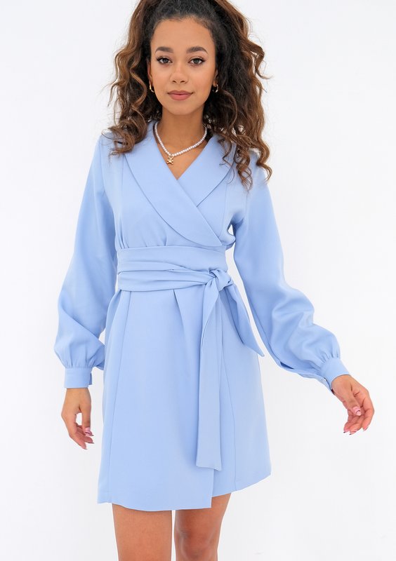 Daniela - light blue mini wrap dress