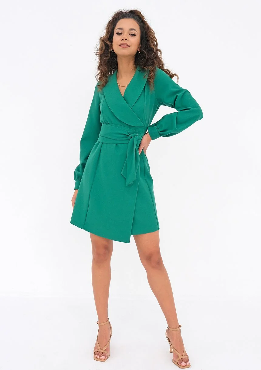 Daniela - green mini wrap dress