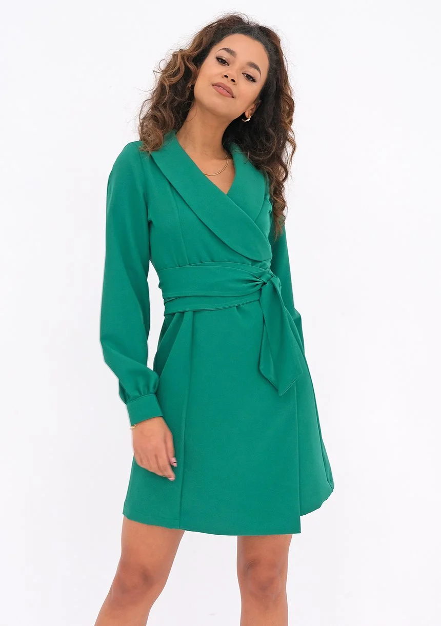Daniela - green mini wrap dress