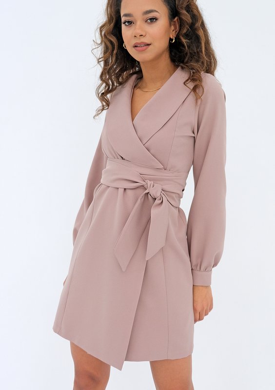 Daniela - beige mini wrap dress