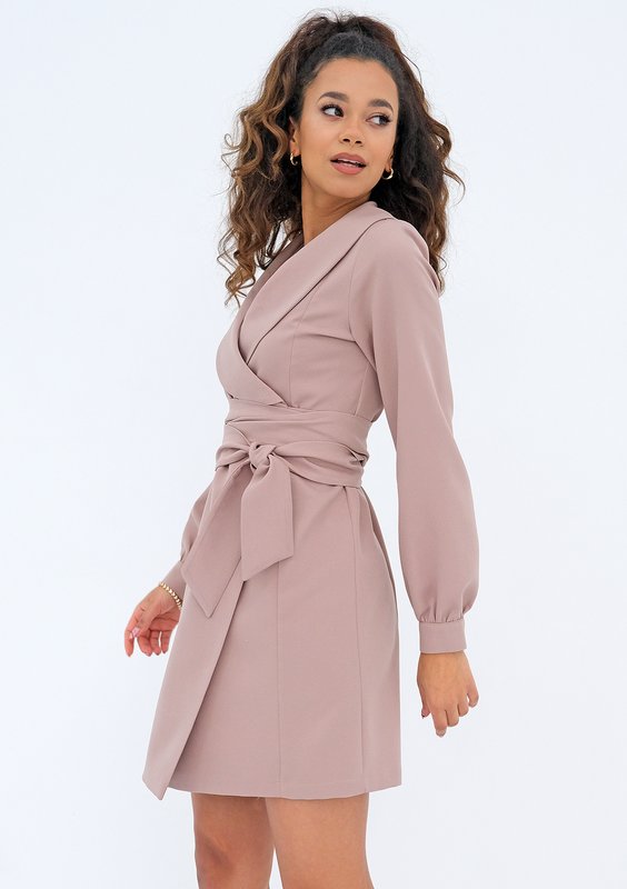 Daniela - beige mini wrap dress