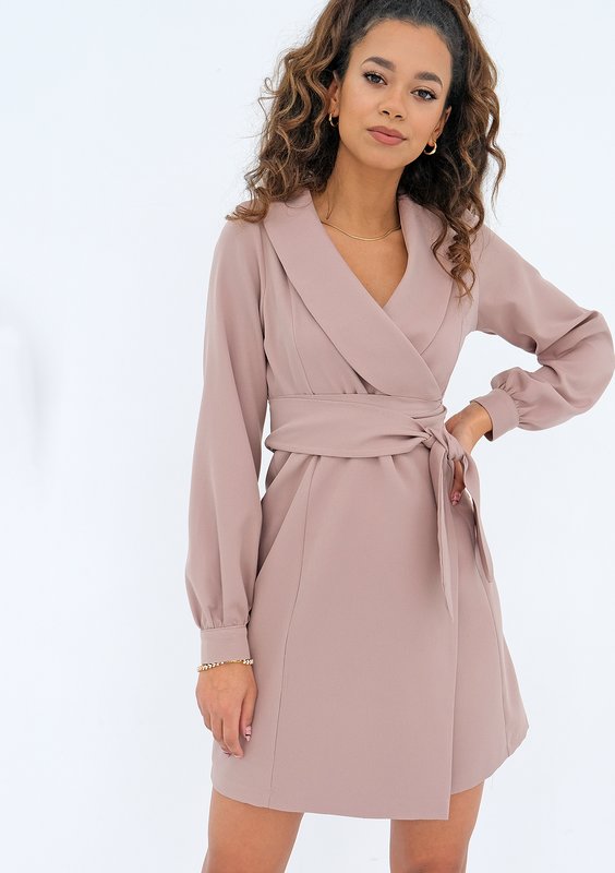 Daniela - beige mini wrap dress