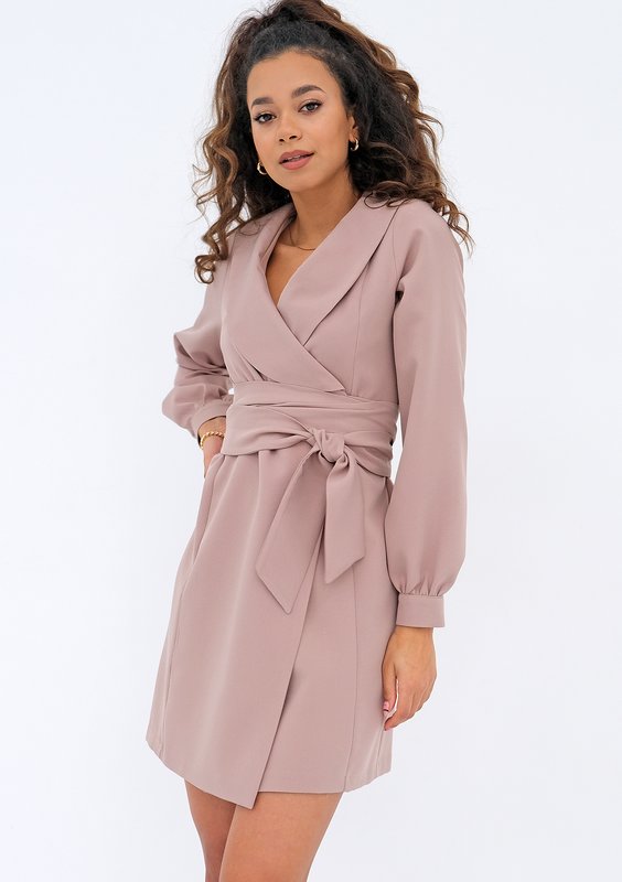 Daniela - beige mini wrap dress