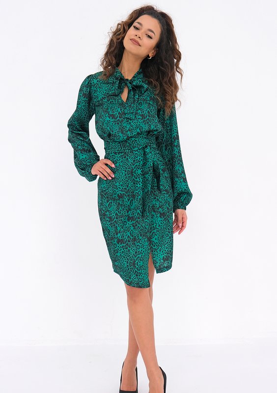 Ora - Kopertowa spódnica w cętki Zielona