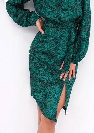 Elise - green dotted midi skirt