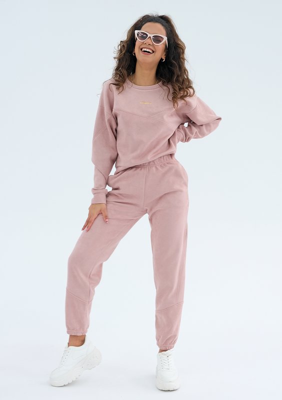 Irvine - Bluza z imitacji zamszu Pudrowa