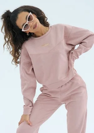 Irvine - powder pink eco suede sweatshirt