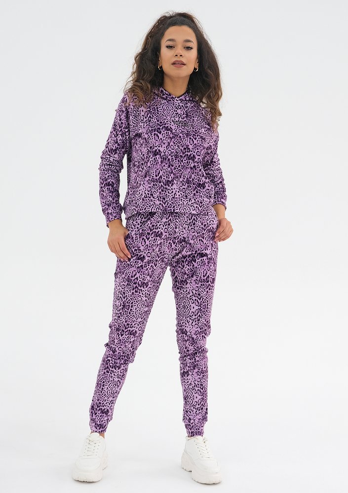 Queens - violet dotted velvet hoodie