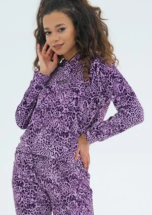 Queens - violet dotted velvet hoodie
