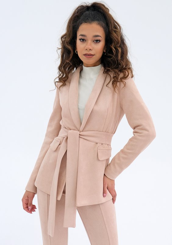 Vosca - Marynarka z imitacji zamszu Nude