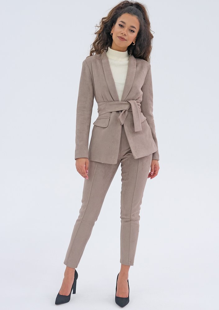 Vosca - coffee brown eco suede trousers