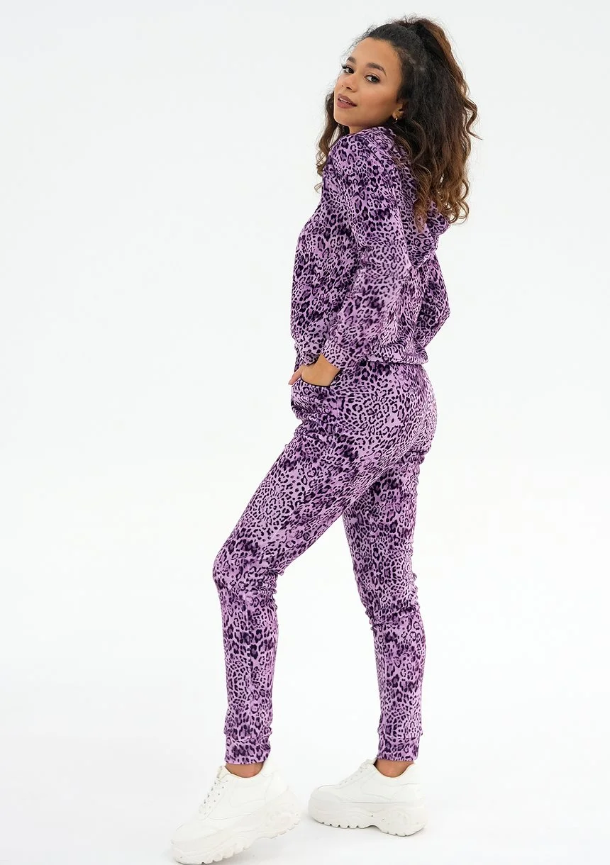 Queens - violet dotted velvet sweatpants