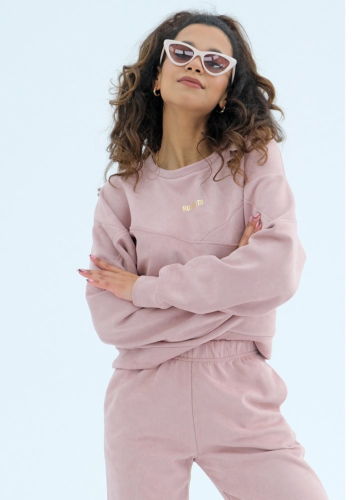 Irvine - powder pink eco suede sweatshirt