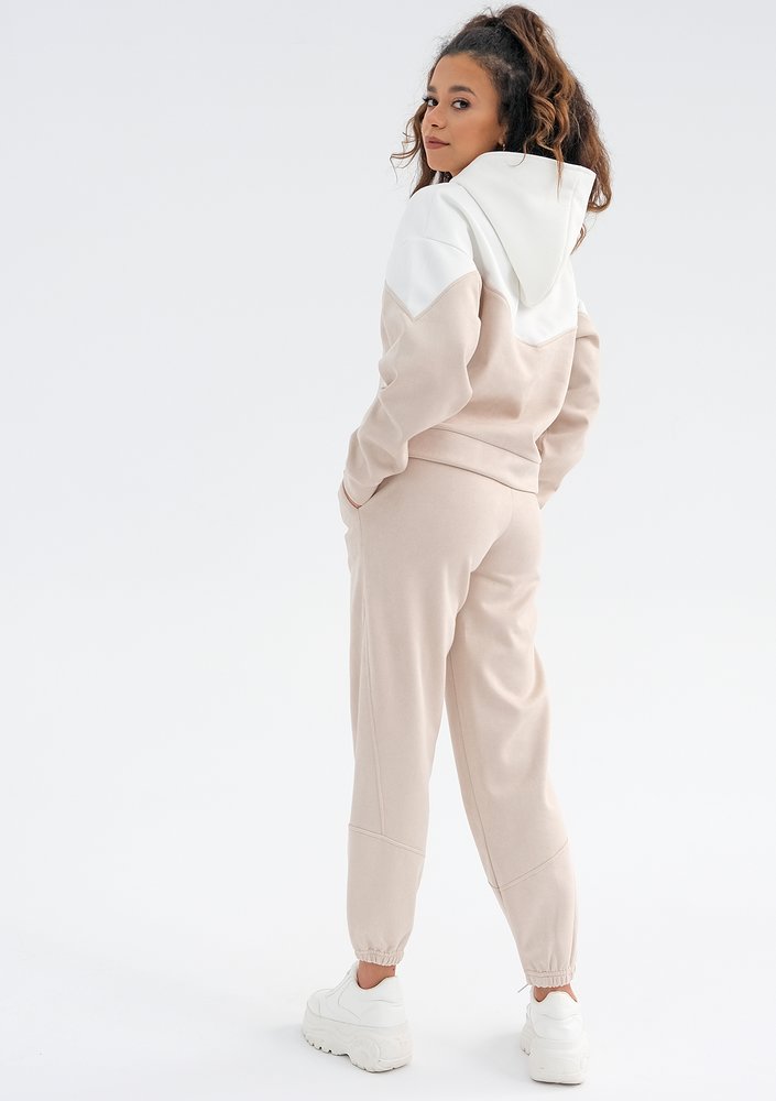 Wavy - Bluza z imitacji zamszu Beżowa