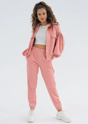 Layzy - oversize pink shirt jacket
