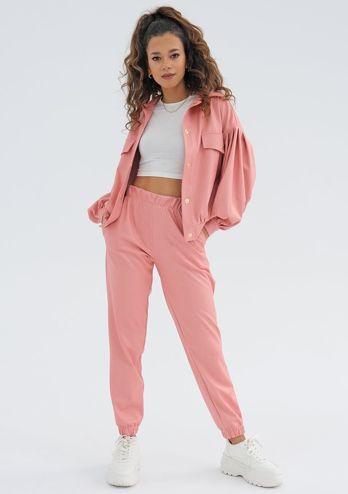 Layzy - Koszulowa kurtka oversize Różowa