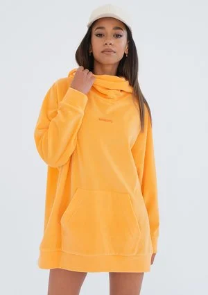 Melby - long neon orange velvet sweatshirt