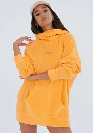 Melby - long neon orange velvet sweatshirt