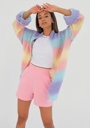 Lotus - Loose cardigan in pastel ombre colors