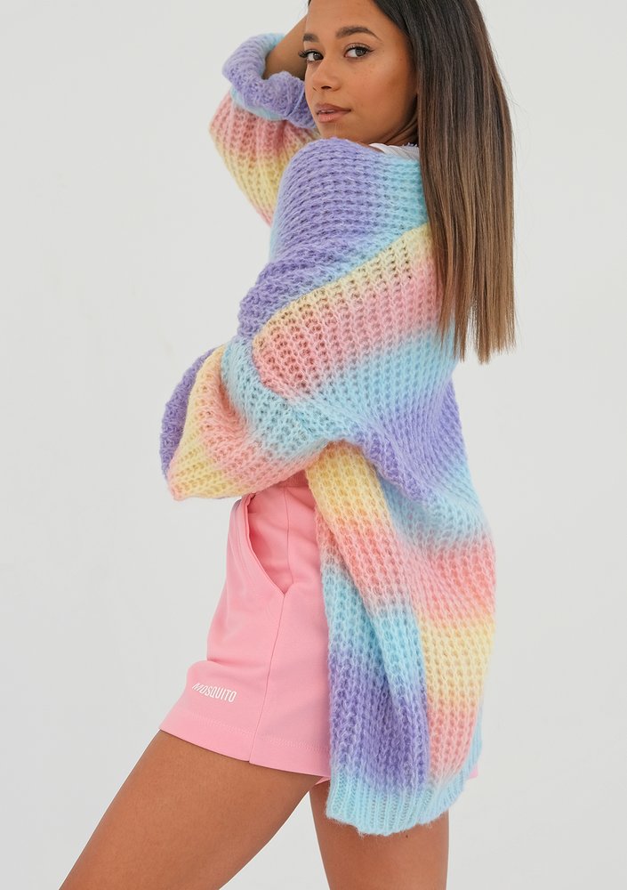 Lotus - Loose cardigan in pastel ombre colors