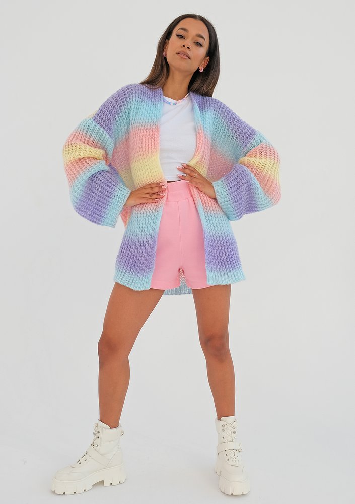 Lotus - Loose cardigan in pastel ombre colors