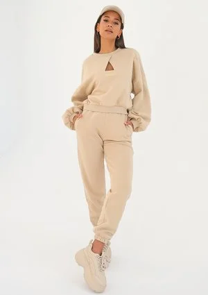 Delsy - Bluza z wycięciem Sand Beige