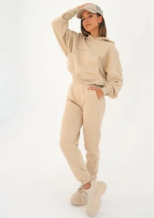 Loose - Bluza kangurka Sand Beige