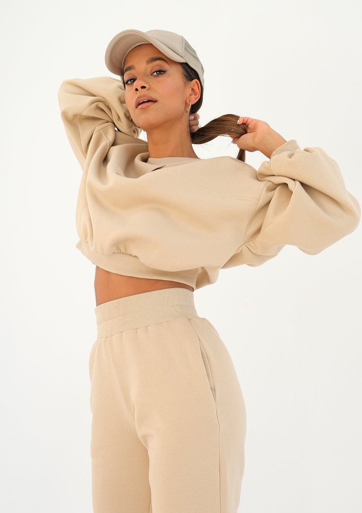 Loose - Luźne spodnie dresowe Sand Beige